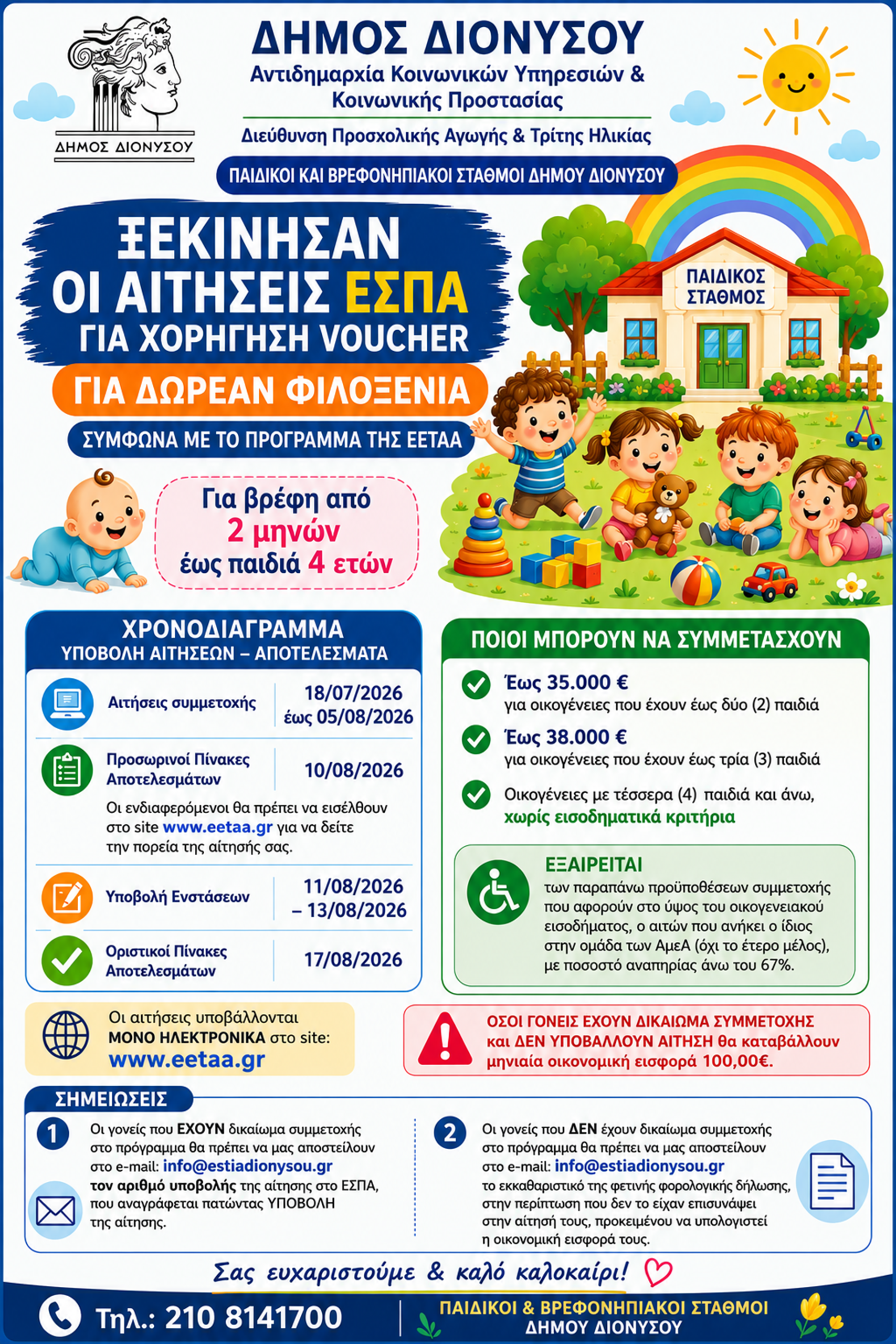 ΞΕΚΙΝΗΣΕ Η ΔΙΑΔΙΚΑΣΙΑ ΥΠΟΒΟΛΗΣ ΑΙΤΗΣΕΩΝ ΣΤΗΝ ΕΕΤΑΑ ( VOUCHER )
